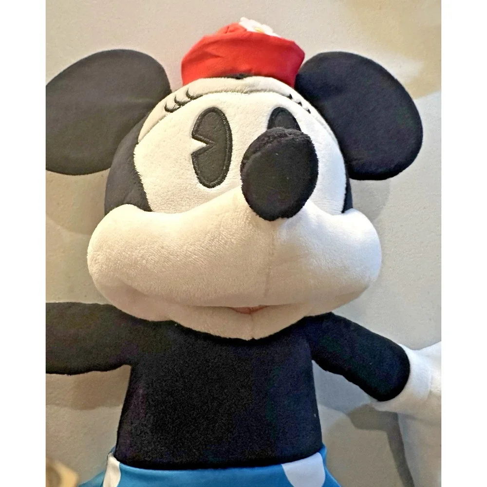 Disney Store Minnie Mouse w/Blue Skirt, Red Hat w/Flower, 18